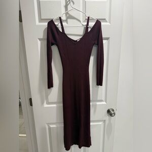Abercrombie & Fitch Deep Burgundy Long Sleeve Dress